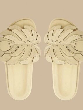 FARM Rio Monstera Slide Ivory Shoes US 9 EU 39